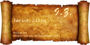 Imrich Zilia névjegykártya